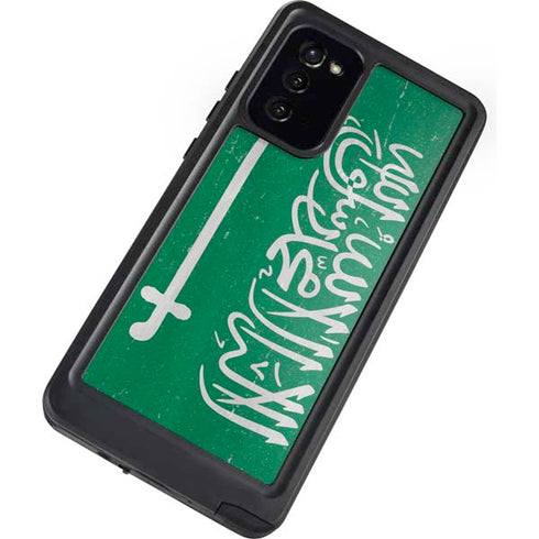 Saudi Arabia Flag Distressed Galaxy Note20 5G Waterproof Case